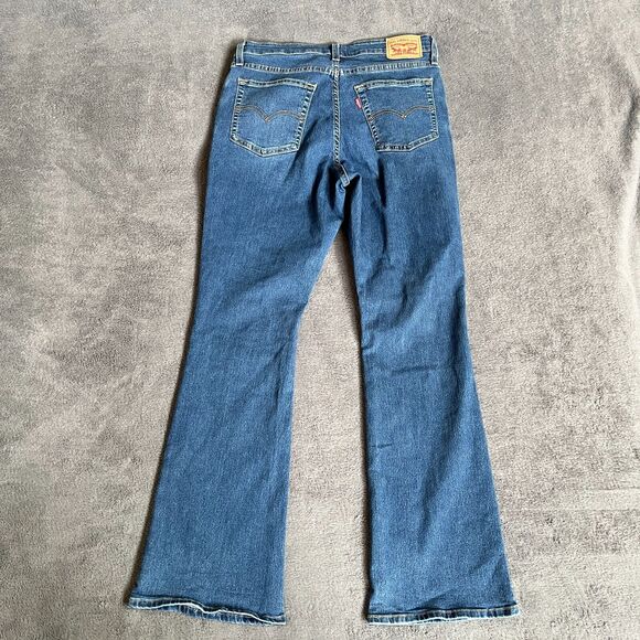 Levi's 725 Waterless High Rise Bootcut Blue Flared Denim Jeans Women's Size 32 - Picture 2 of 13